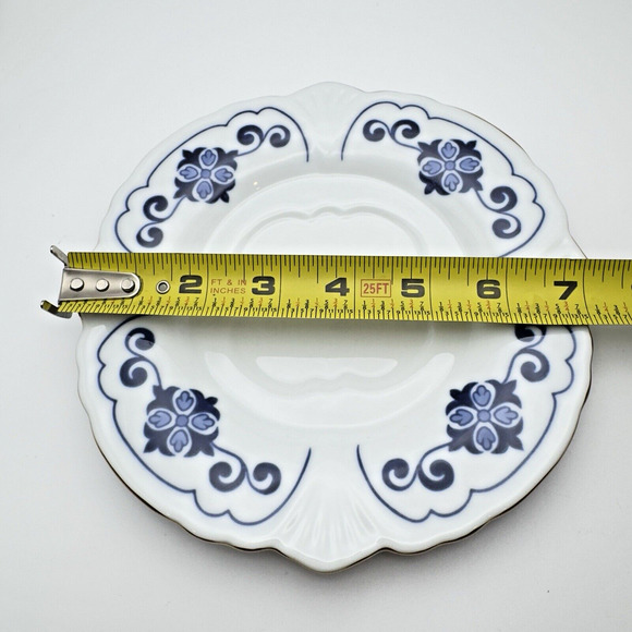 Vintage Bombay China Blue White Summerhill Pattern Saucers Set of 2 Replacement - Picture 8 of 8